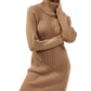 French Connection Women's Katerina Turtleneck Long Sleeve Minidress Brown Size Medium