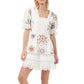 French Connection Women's Cotton Biton Embroidered Mini Dress White Size 6