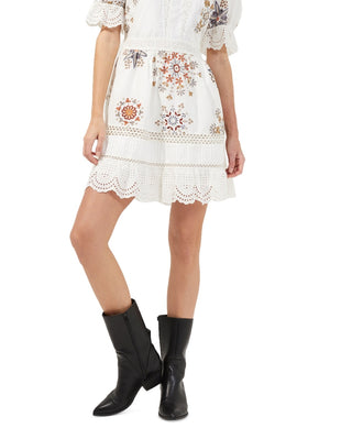 French Connection Women's Cotton Biton Embroidered Mini Dress White Size 6