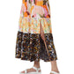 French Connection Women's Isdra Mix Print Tiered Skirt Yellow Size 6
