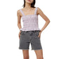 French Connection Women's Yaki Check Smocked Tank Pink Size 4