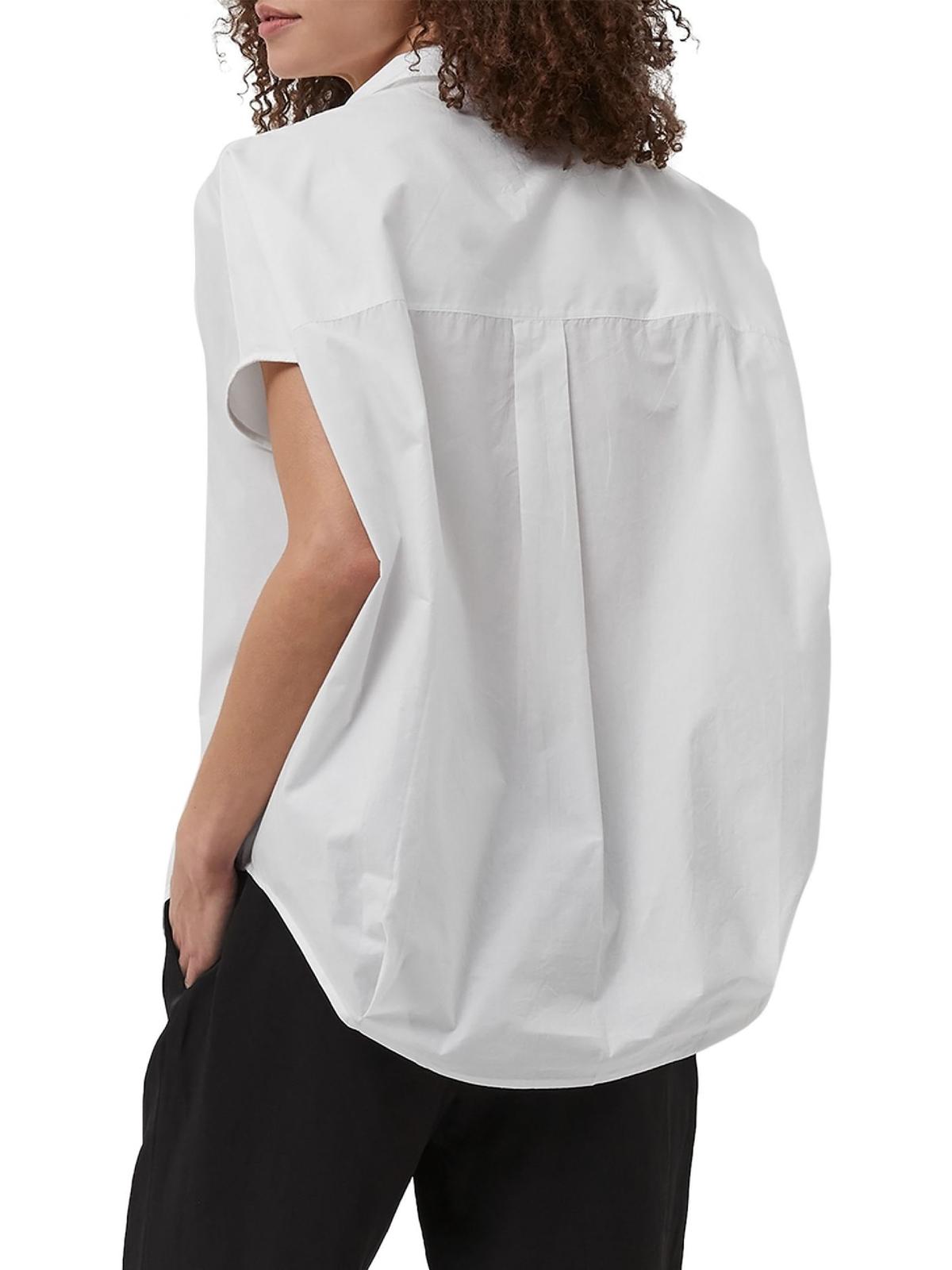 French Connection Women's Cele Rhodes Cotton Blouse White Size X-Small