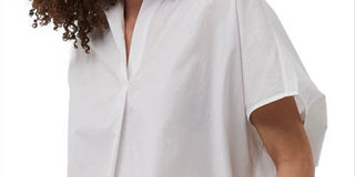 French Connection Women's Cele Rhodes Cotton Blouse White Size X-Small