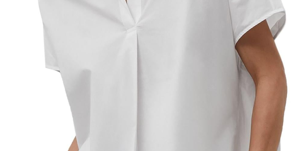 French Connection Women's Cele Rhodes Cotton Blouse White Size Small