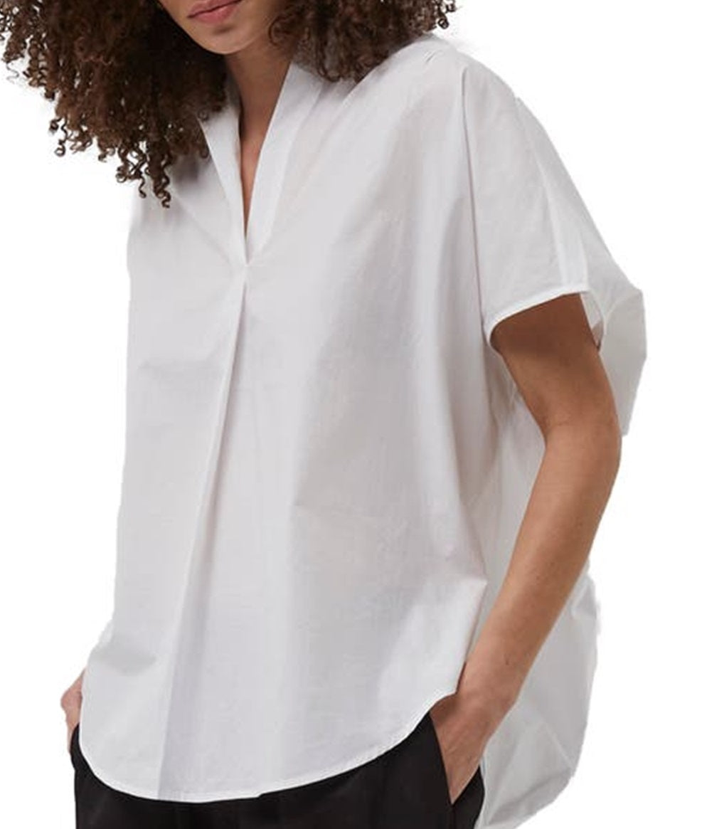 French Connection Women's Cele Rhodes Cotton Blouse White Size Large