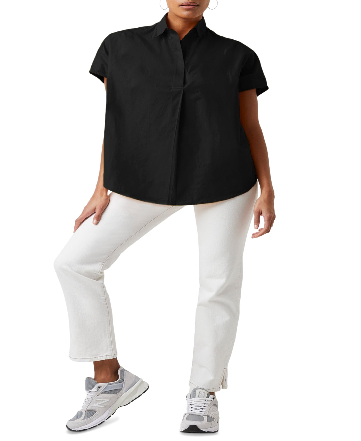 French Connection Women's Cele Rhodes Cotton Blouse Black