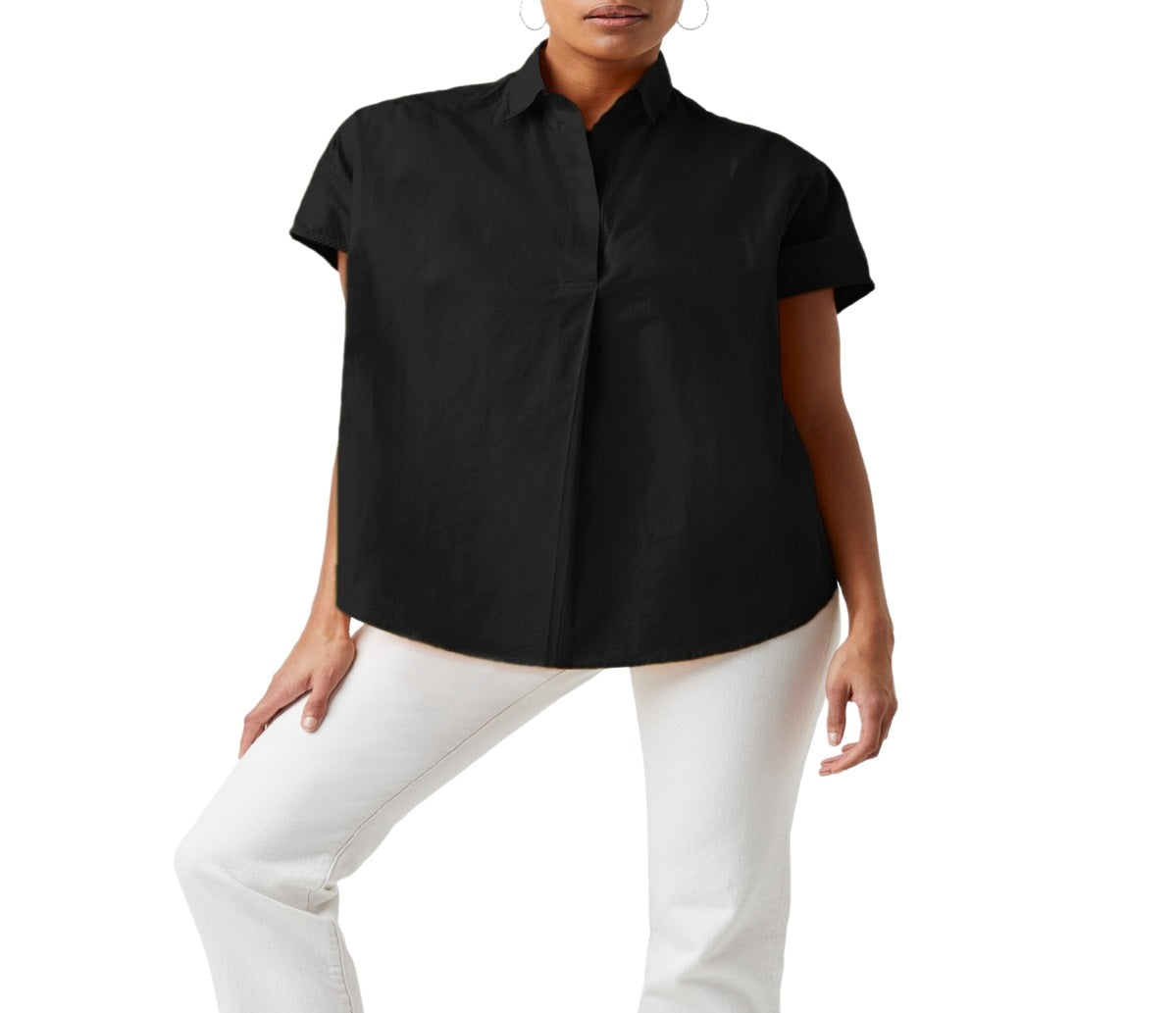 French Connection Women's Cele Rhodes Cotton Blouse Black