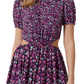 French Connection Women's Printed Cutout Midi Dress Purple Size 2
