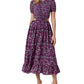 French Connection Women's Printed Cutout Midi Dress Purple Size 6