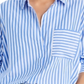 French Connection Women's Thick Stripe Relaxed Fit Shirt Blue Size S