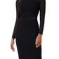 French Connection Viven Long Sleeve Mesh Panel Sheath Dress in Black Size 10