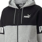 Puma Men's Colorblocked Logo Fleece Hoodie Gray Size Large