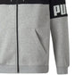 Puma Men's Colorblocked Logo Fleece Hoodie Gray Size Large