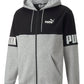 Puma Men's Colorblocked Logo Fleece Hoodie Gray Size Large
