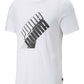 Puma Men's Power Logo Graphic Short Sleeve T-Shirt White Size Large