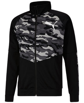 Puma Men's Contrast Camo Full Zip Track Jacket Black Size Large