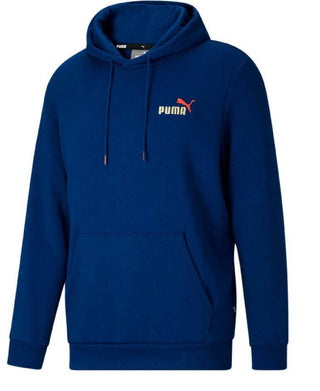 Puma Men's Embroidered Logo Hoodie Blue Size Large