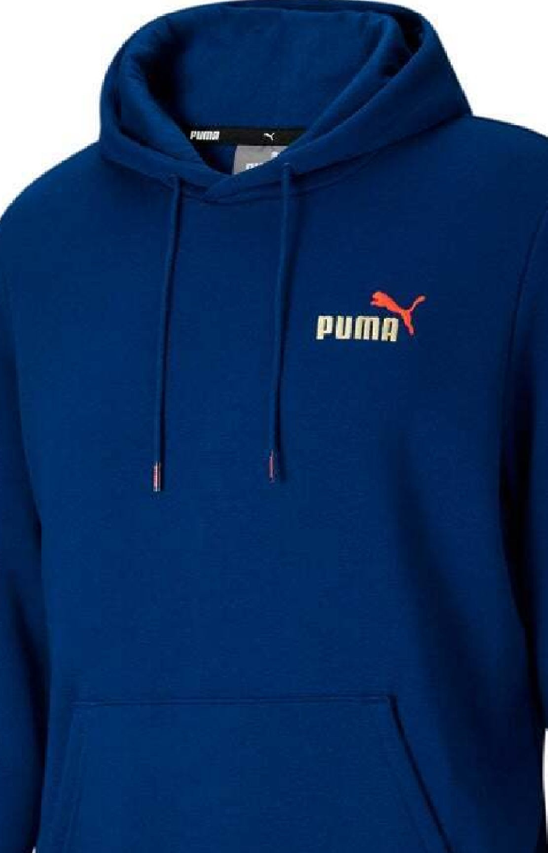 Puma Men's Embroidered Logo Hoodie Blue Size Large