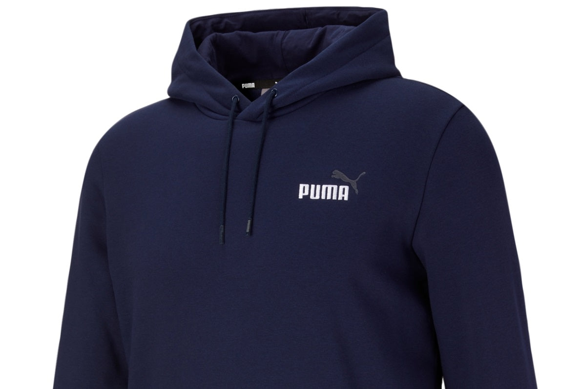 Puma Men's Embroidered Logo Hoodie Blue Size XX-Large