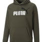 Puma Men's Essential Oversized Two Color Logo Hoodie Green Size Small