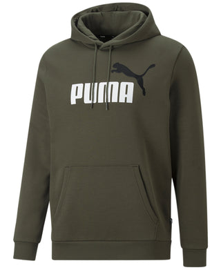 Puma Men's Essential Oversized Two Color Logo Hoodie Green Size Small