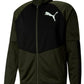 Puma Men's Contrast 2.0 Colorblocked Logo Print Track Jacket Green