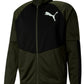 Puma Men's Colorblocked Logo Print Track Jacket Green Size Large