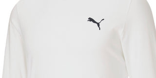 Puma Men's Long Sleeve Logo Tee White Size Medium