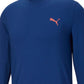 Puma Men's Long Sleeve Logo Tee Blue Size Small