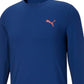Puma Men's Long Sleeve Logo Tee Blue Size Medium