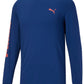 Puma Men's Long Sleeve Logo Tee Blue Size Large