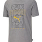 Puma Men's Basketball Court Graphic Short-Sleeve Crewneck T-Shirt Gray Size Large