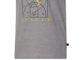 Puma Men's Basketball Court Graphic Short-Sleeve Crewneck T-Shirt Gray Size Large
