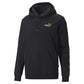 Puma Men's Gold Logo Tape Fleece Sweatshirt Black Size Small
