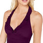 Ralph Lauren Women's Eggplant Beach Club Solids Ruffle Halter Tankini Top Pink Size 12