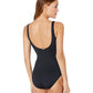 Ralph Lauren Women's Beach Club Twist Over The Shoulder Underwire One Piece Black Size 14