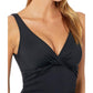 Ralph Lauren Women's Beach Club Twist Over The Shoulder Underwire One Piece Black Size 14