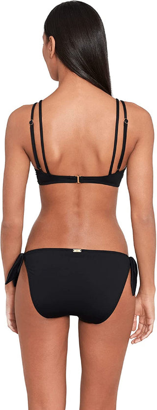 Ralph Lauren Women's Beach Club Solid Double Strap Twist Underwire Bra Black Size 4