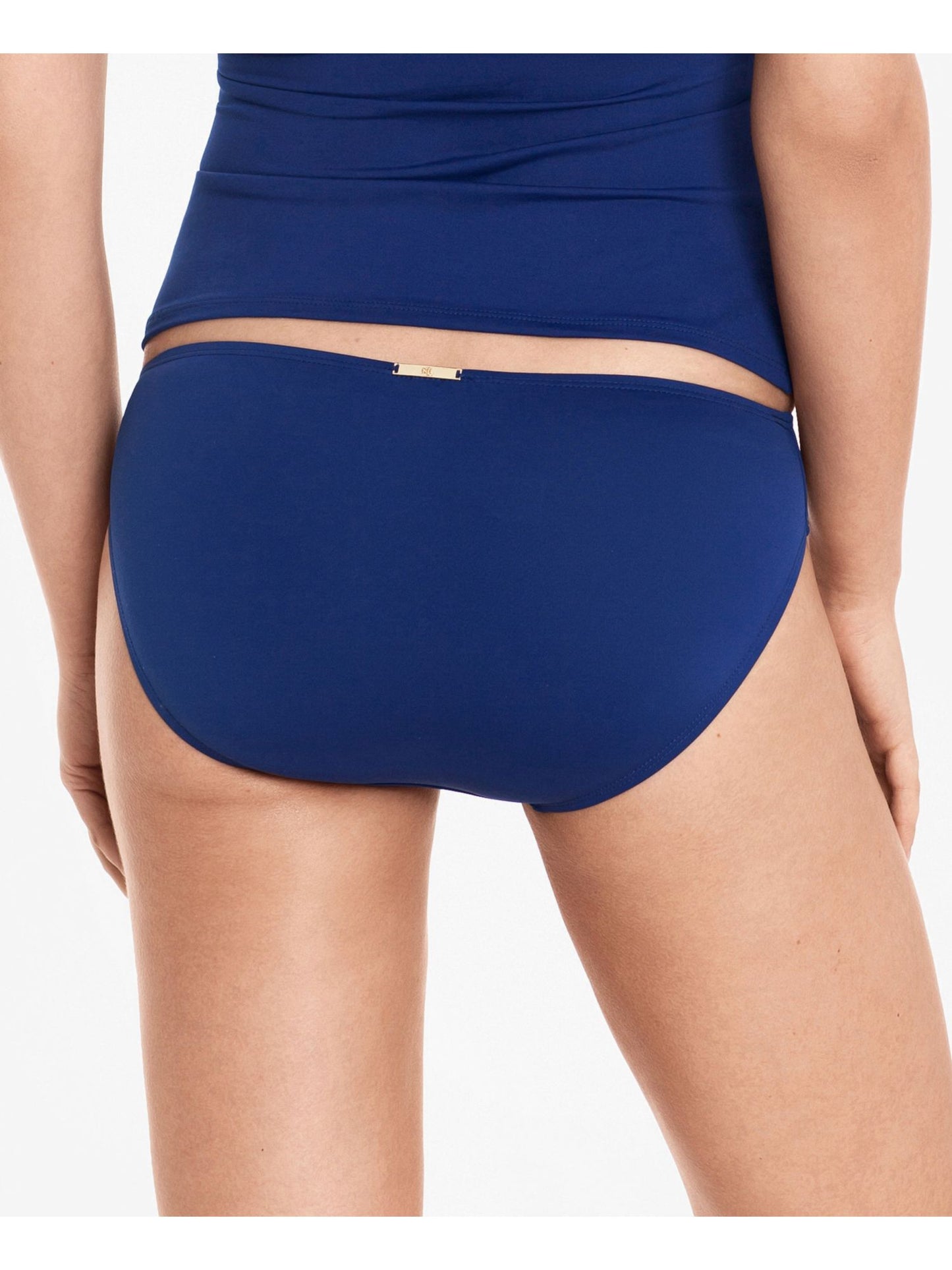 Ralph Lauren Women's Stretch Lined Full Coverage Beach Club Hipster Swimsuit Blue Size 10