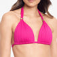 Ralph Lauren Women's Stretch Tie Fixed Cups Deep V Neck Adjustable Beach Swimsuit Top Pink Size 10