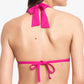 Ralph Lauren Women's Stretch Tie Fixed Cups Deep V Neck Adjustable Beach Swimsuit Top Pink Size 10