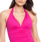 Ralph Lauren Women's V Neck Molded Cup Beach Club Halter Tankini Swimsuit Top Pink Size 8