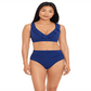 Ralph Lauren Women's Beach Club Solid Ruffle Underwire Bra Top Blue Size 10