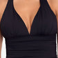 Ralph Lauren Women's Beach Club Solid Swimwear Black Size 14