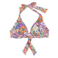 Ralph Lauren Women's Print Paisley Majestic Molded-Cup Twist Halter Swim Top White Size 10