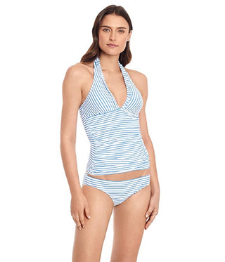 Ralph Lauren Women's Bengal Stripe Tankini Top Blue Size 12