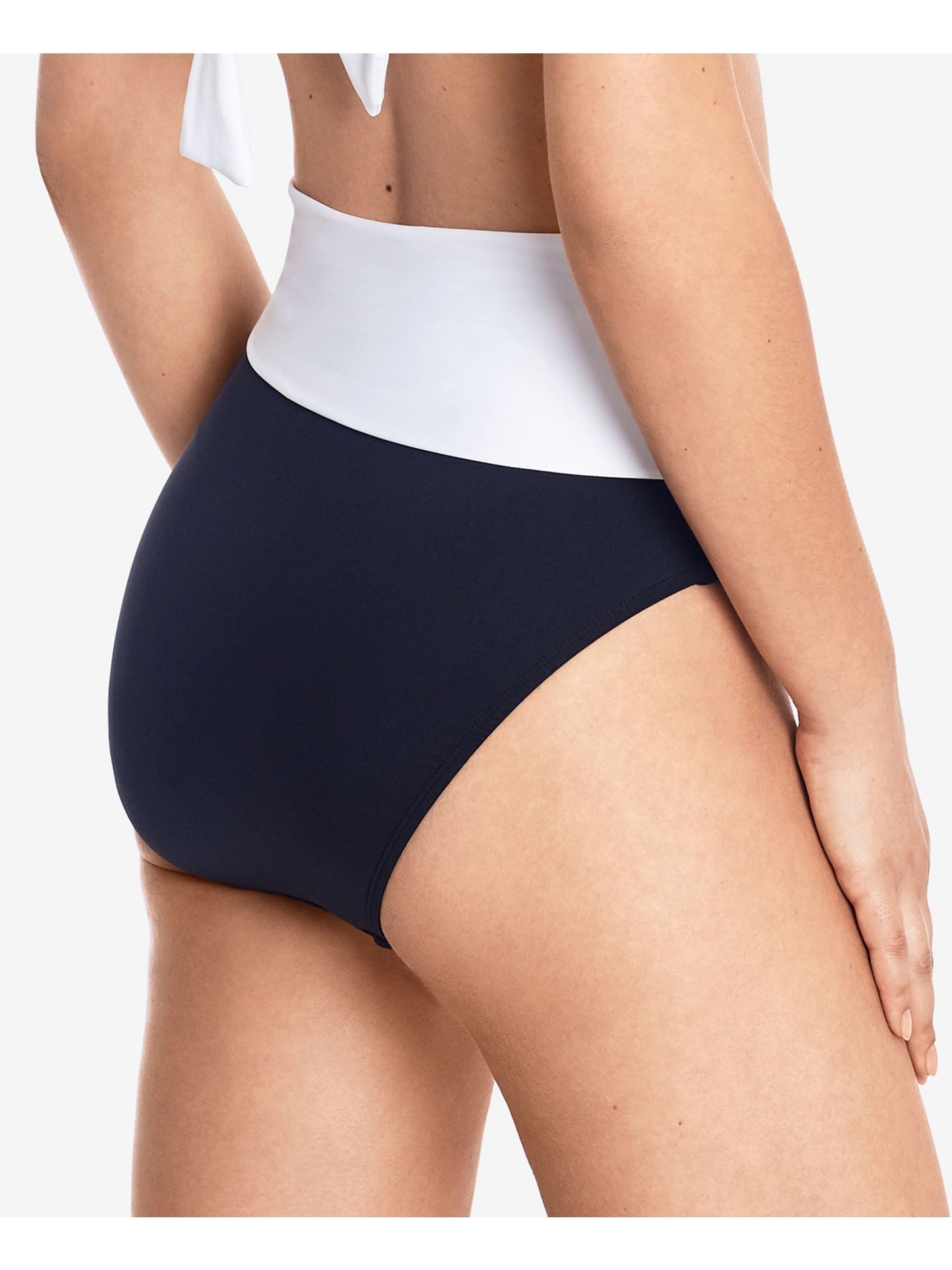 Ralph Lauren Women's Bel Air High Waist Sash Bikini Bottom Black Size 4