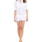Ralph Lauren Women's Crushed Cotton Cover Up Shirt White Size X-Large