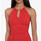 Lauren Ralph Lauren Women's Bias Tribal Ikat Ots Underwire One Piece Swimsuit Red Size 14