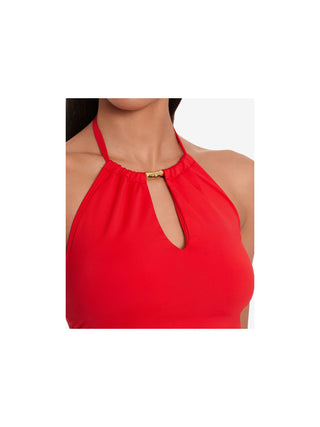 Lauren Ralph Lauren Women's Bias Tribal Ikat Ots Underwire One Piece Swimsuit Red Size 14